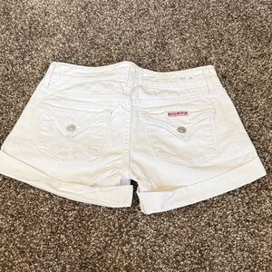 Hudson Jeans White Cuffed Denim Shorts